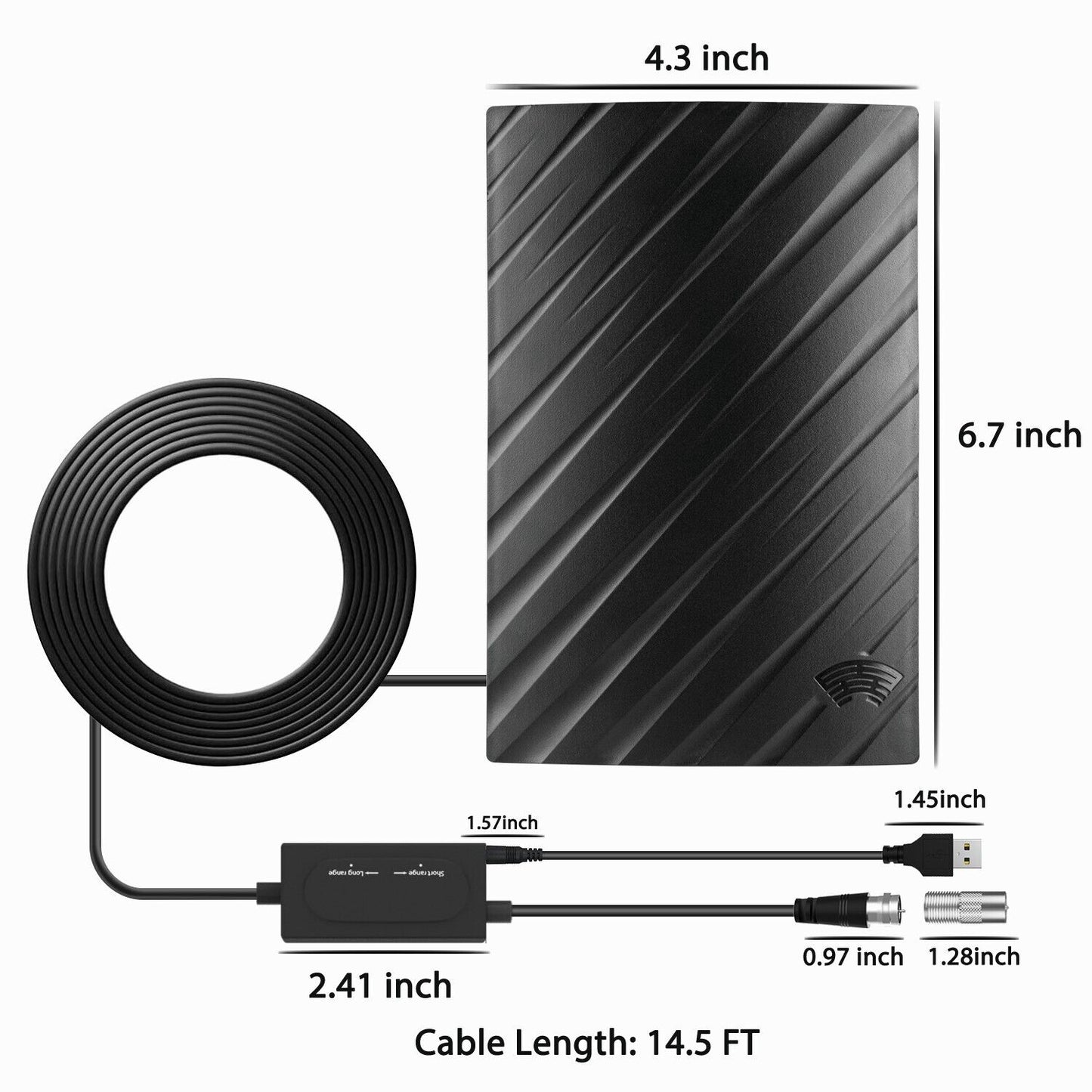 Ultra Long-Range Indoor 4K HDTV Digital Antenna – 600 Miles
