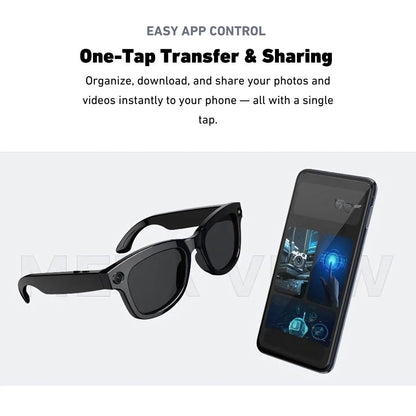 VisionPro Smart Camera Glasses – 1080p HD Hands-Free Recording