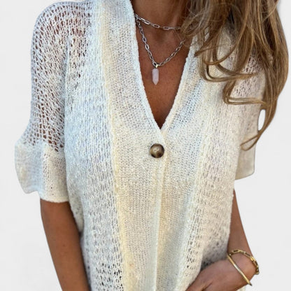 BreezeWeave Button Knit Cardigan
