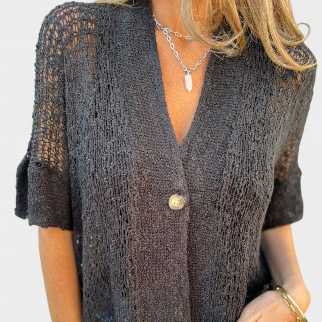 BreezeWeave Button Knit Cardigan