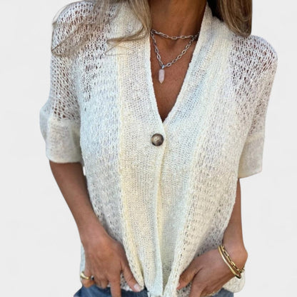 BreezeWeave Button Knit Cardigan