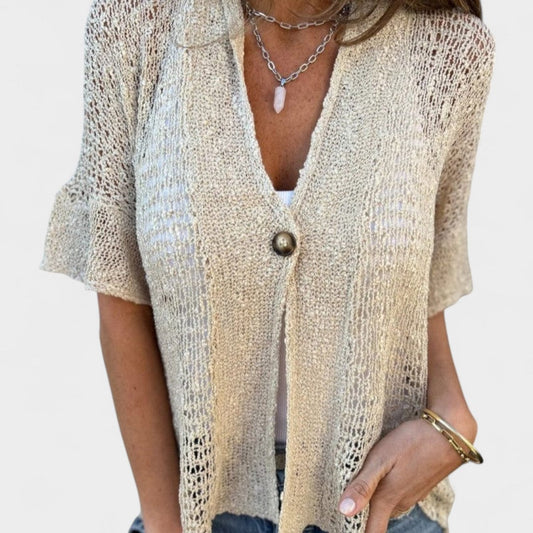 BreezeWeave Button Knit Cardigan