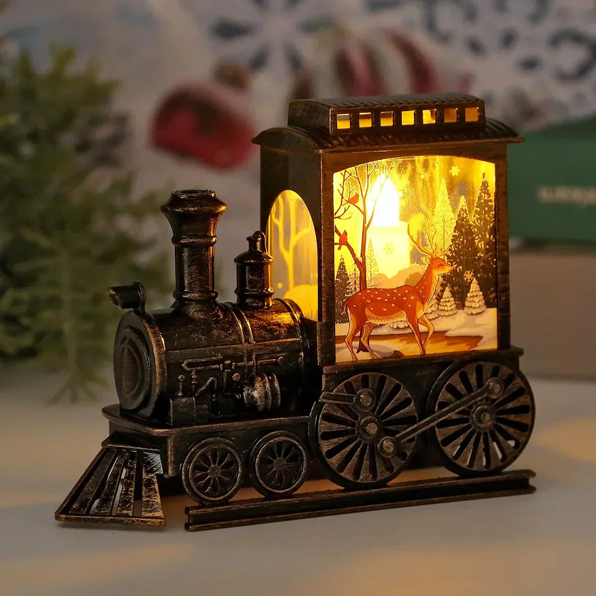 LED Lantern Vintage Train Light for Christmas