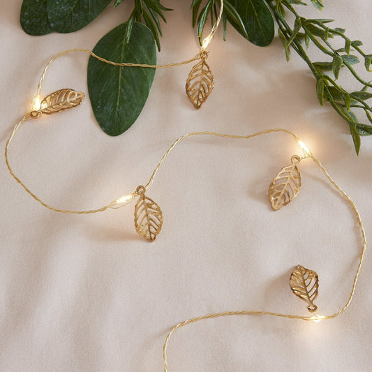 Christmas Decorations Gold Leaf String Lights