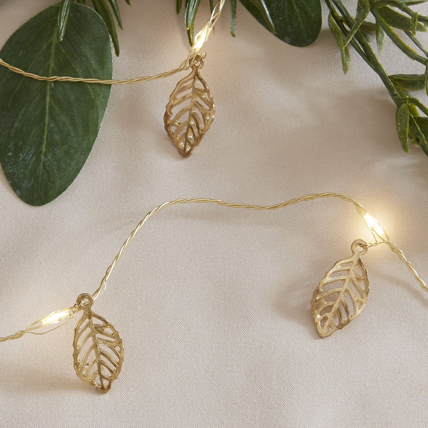 Christmas Decorations Gold Leaf String Lights