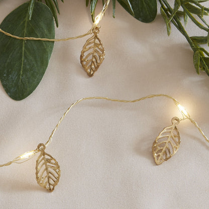 Christmas Decorations Gold Leaf String Lights